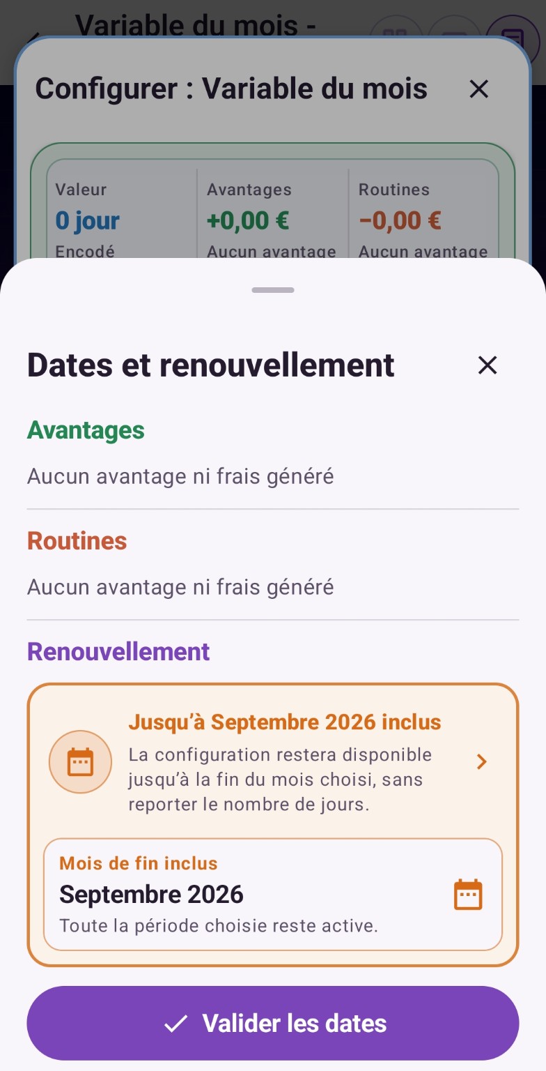 Choix d’une date de fin pour une variable