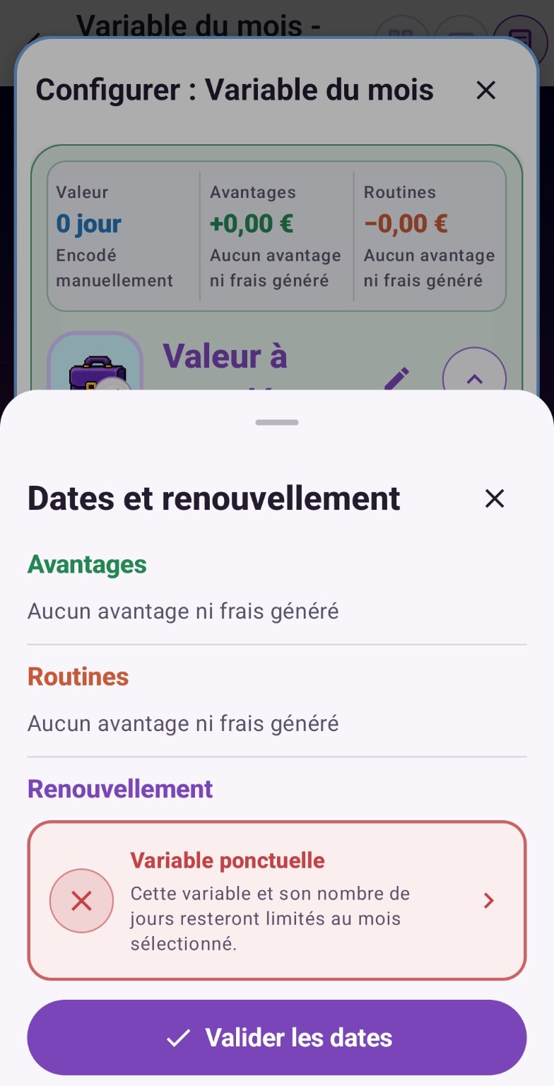Choix d’une variable ponctuelle